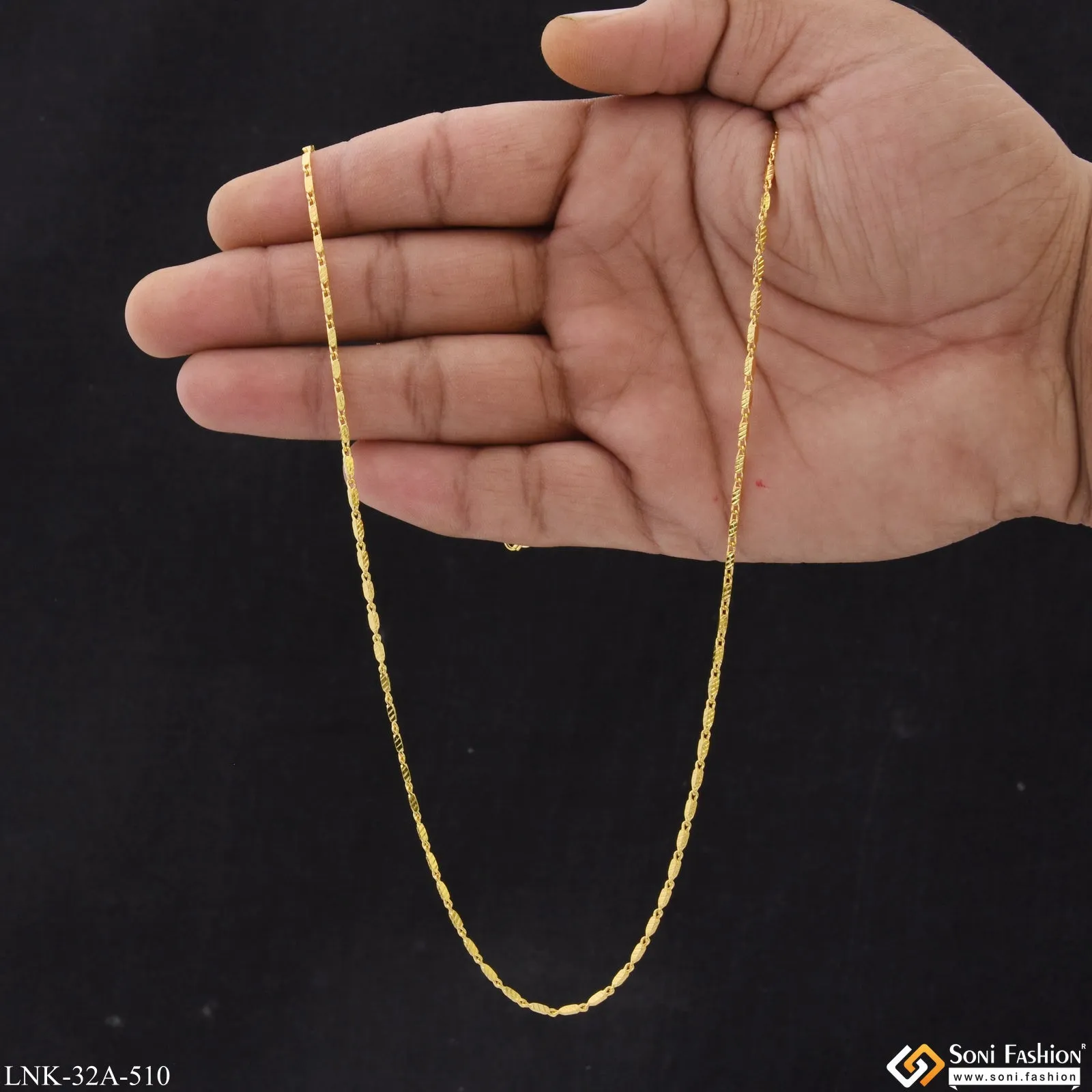 1 Gram Gold Plated Artisanal Design Chain for Ladies - Style A510