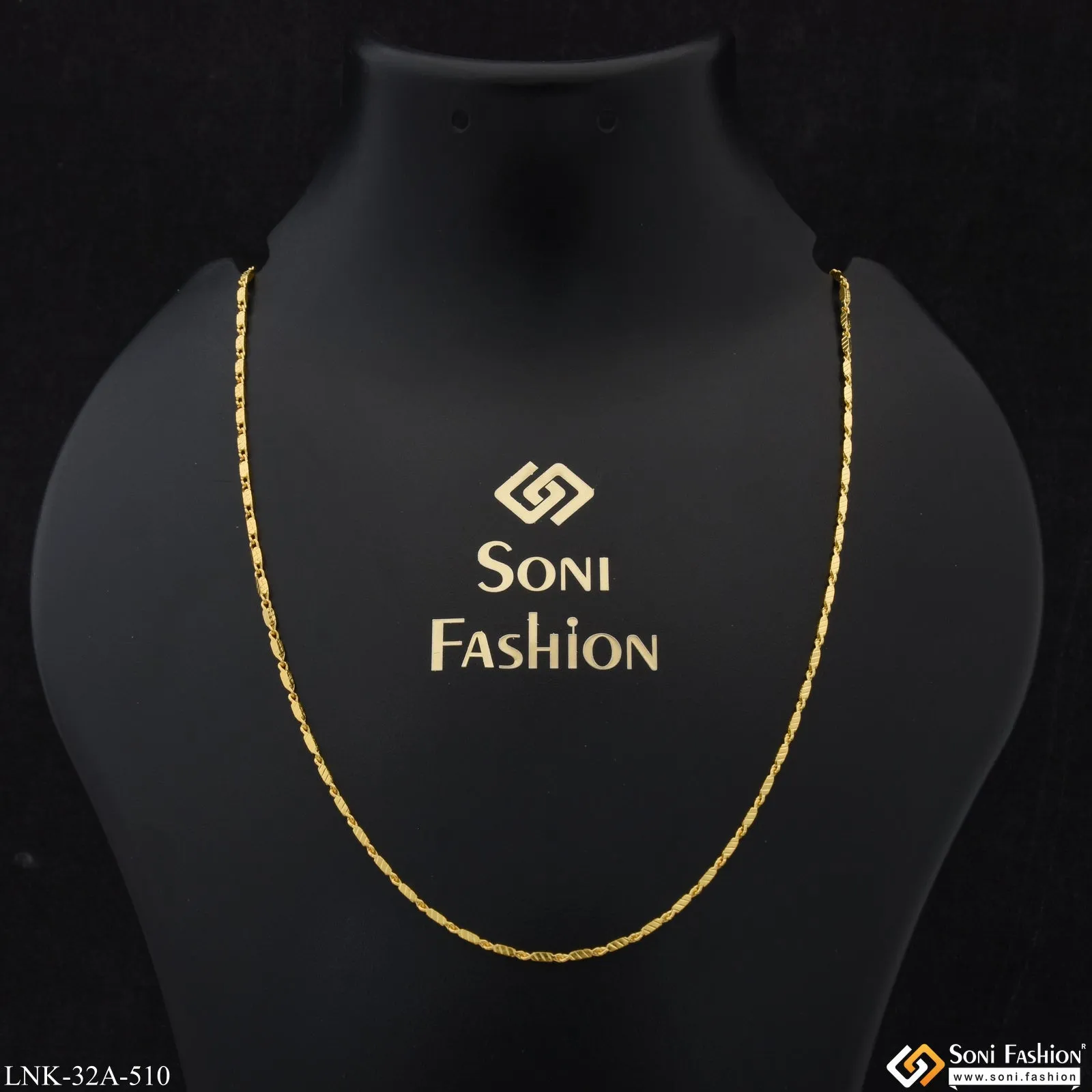 1 Gram Gold Plated Artisanal Design Chain for Ladies - Style A510