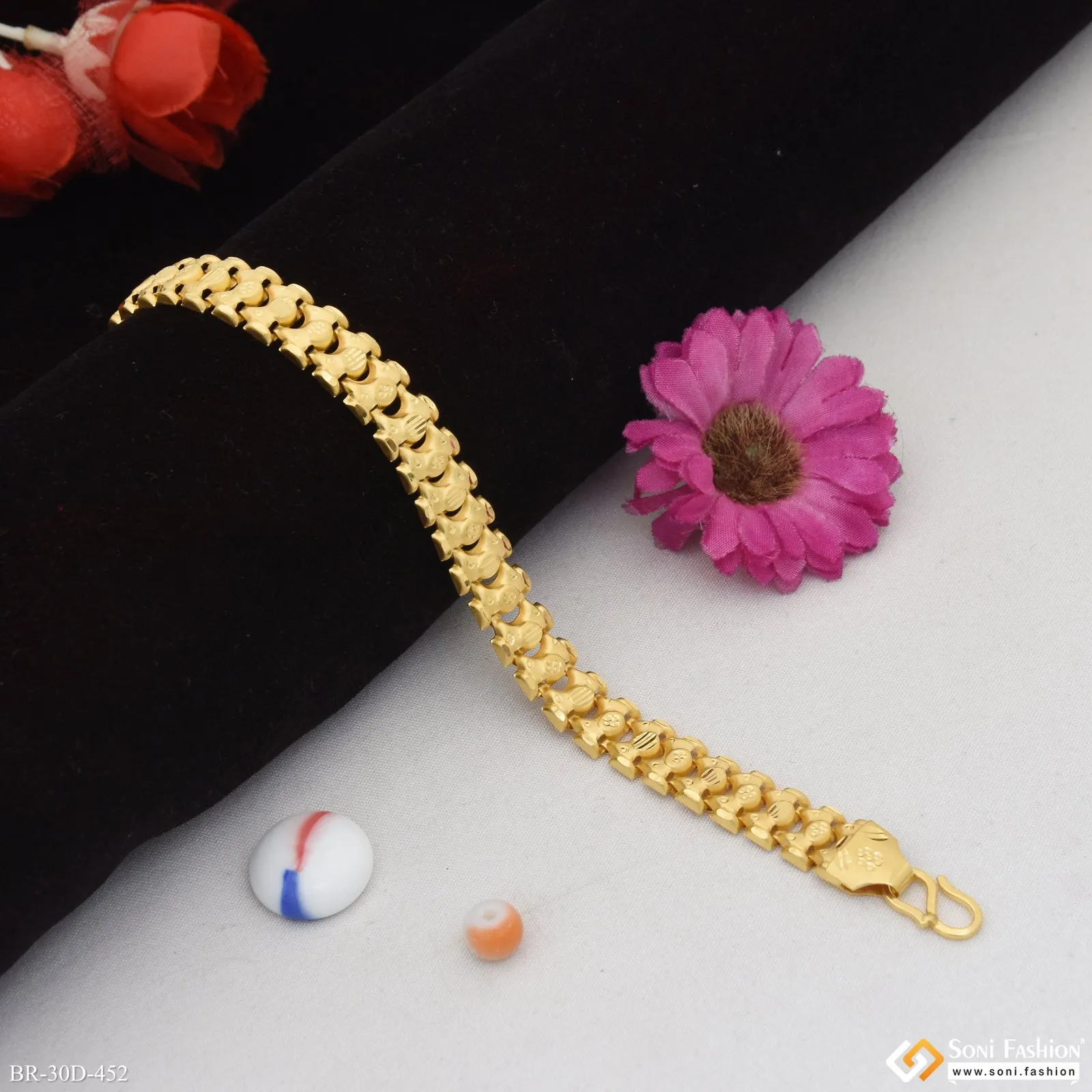 1 Gram Gold Plated Delicate Design Bahubali Bracelet for Men - Style D452