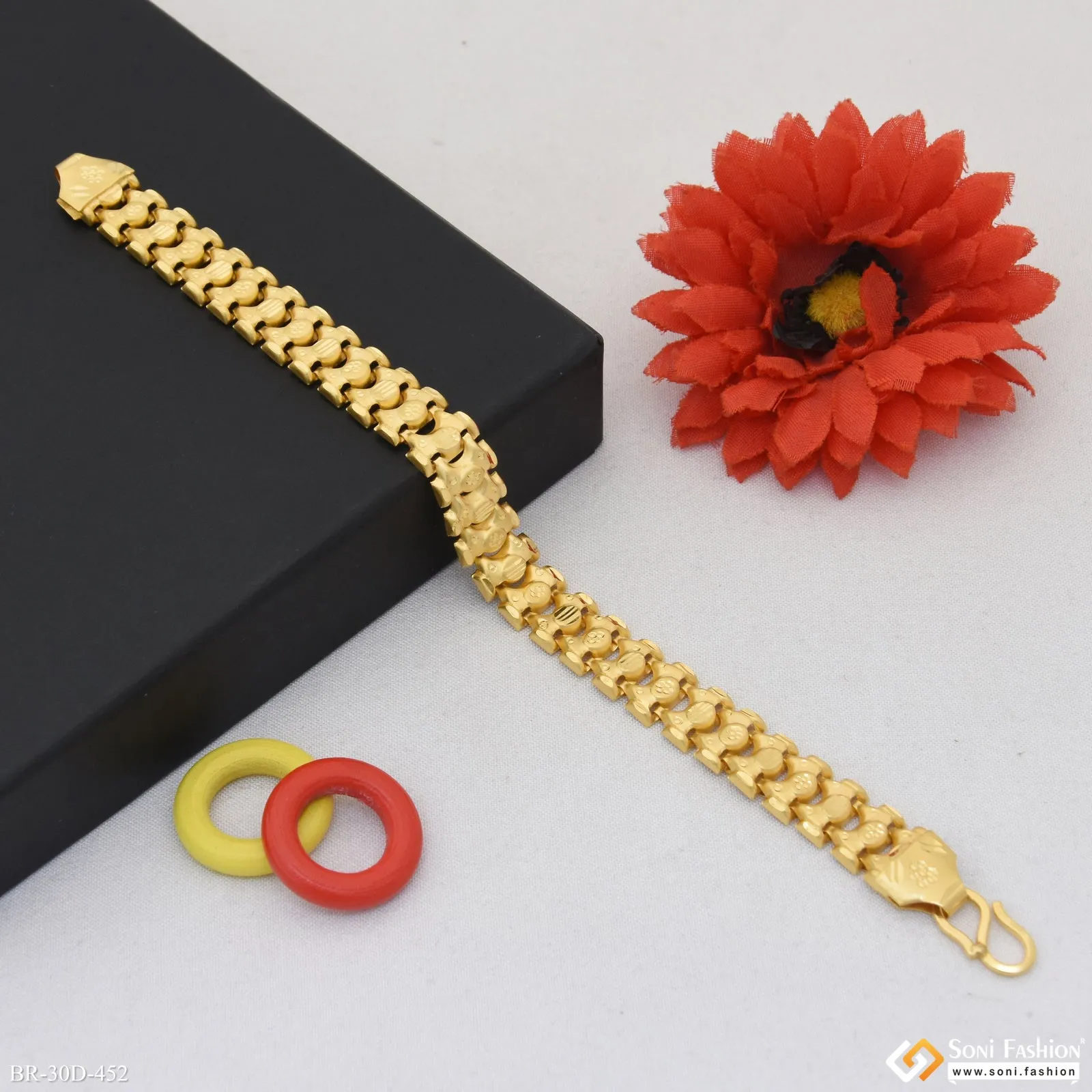 1 Gram Gold Plated Delicate Design Bahubali Bracelet for Men - Style D452