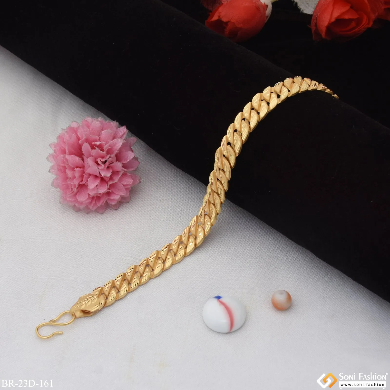 1 Gram Gold Plated Fashionable Design Pokal Bracelet for Men - Style D161