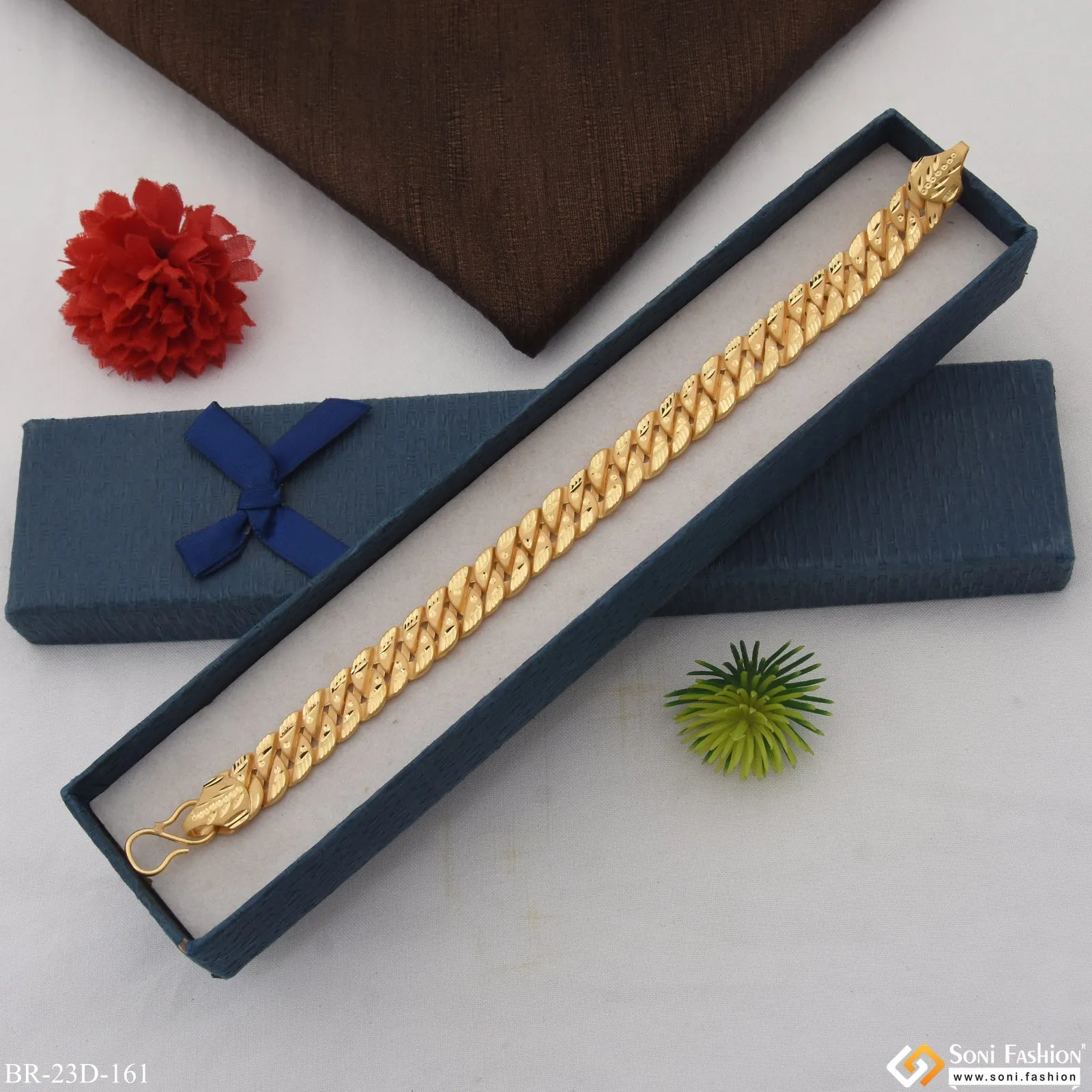 1 Gram Gold Plated Fashionable Design Pokal Bracelet for Men - Style D161