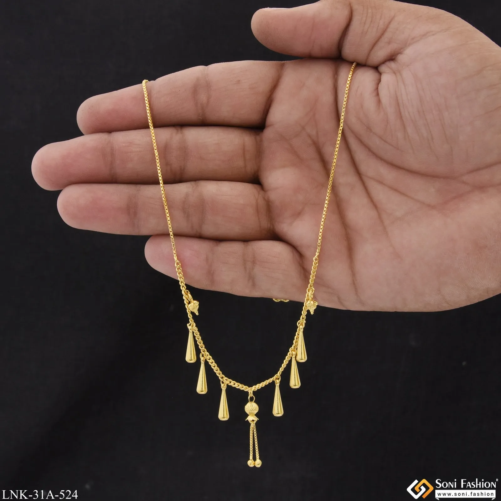 1 Gram Gold Plated Fashionable Necklace for Ladies - Style A524