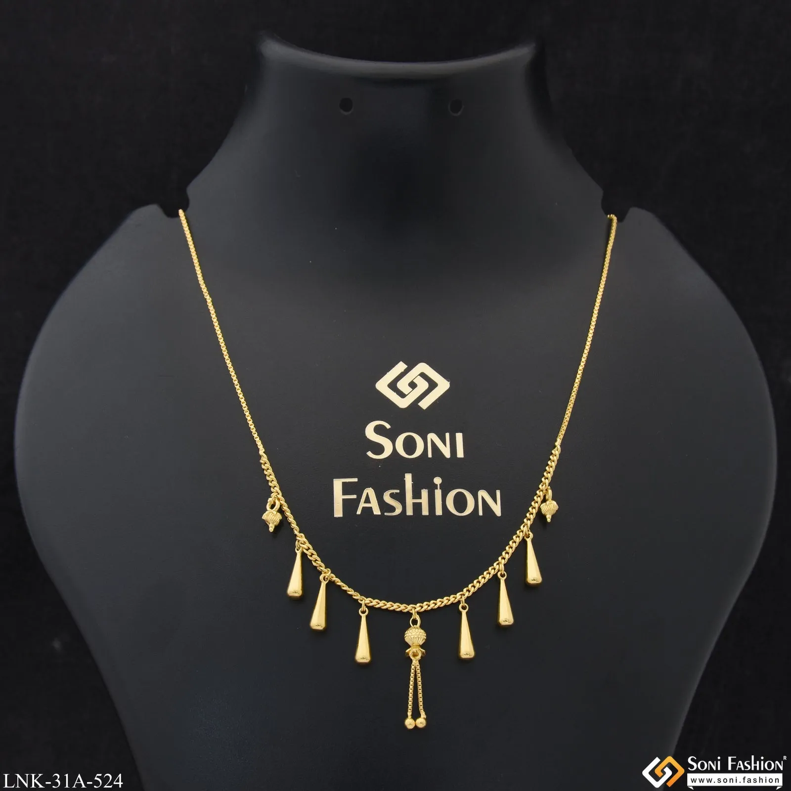 1 Gram Gold Plated Fashionable Necklace for Ladies - Style A524