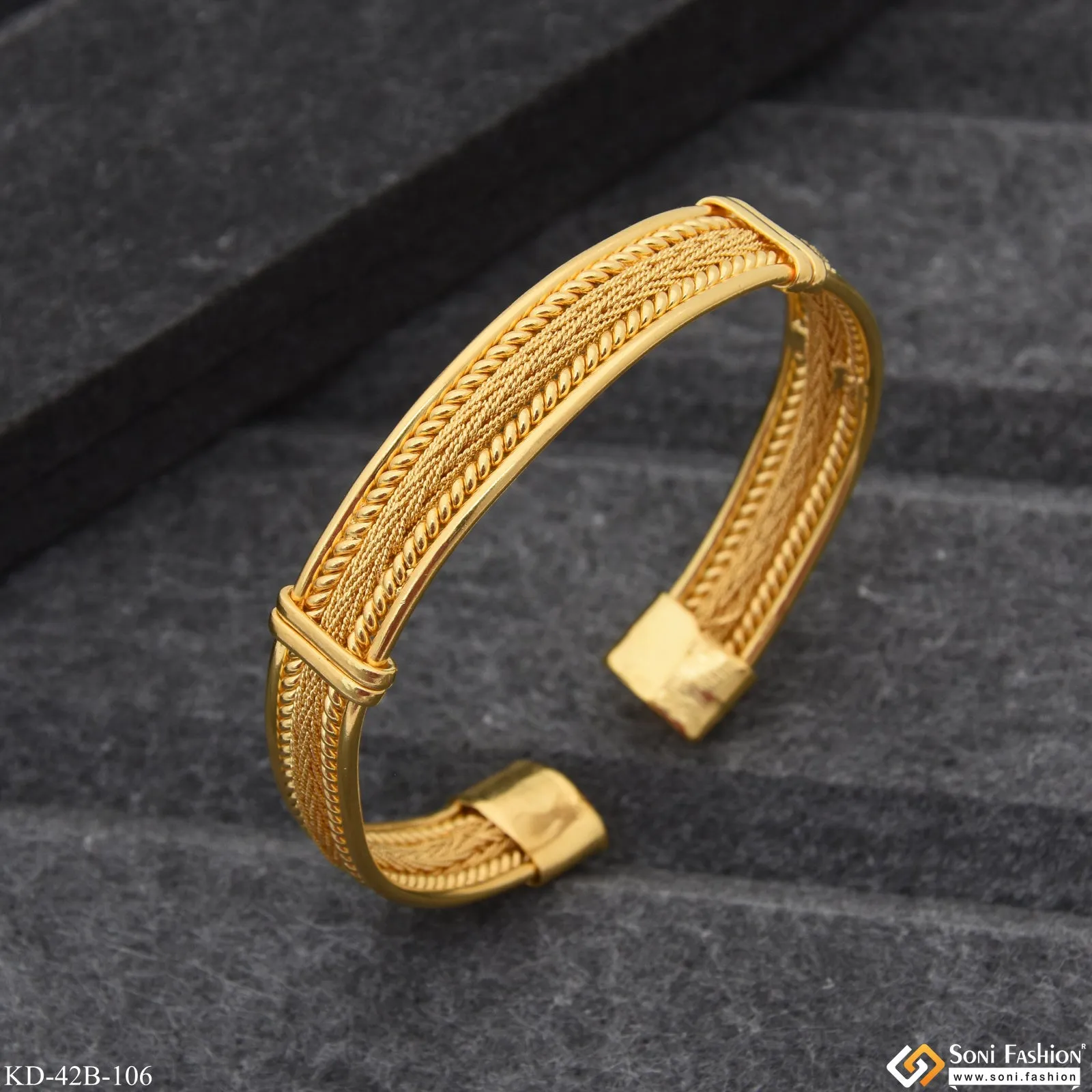 1 Gram Gold Plated Latest Design Bracelet Kada for Men - Style B106