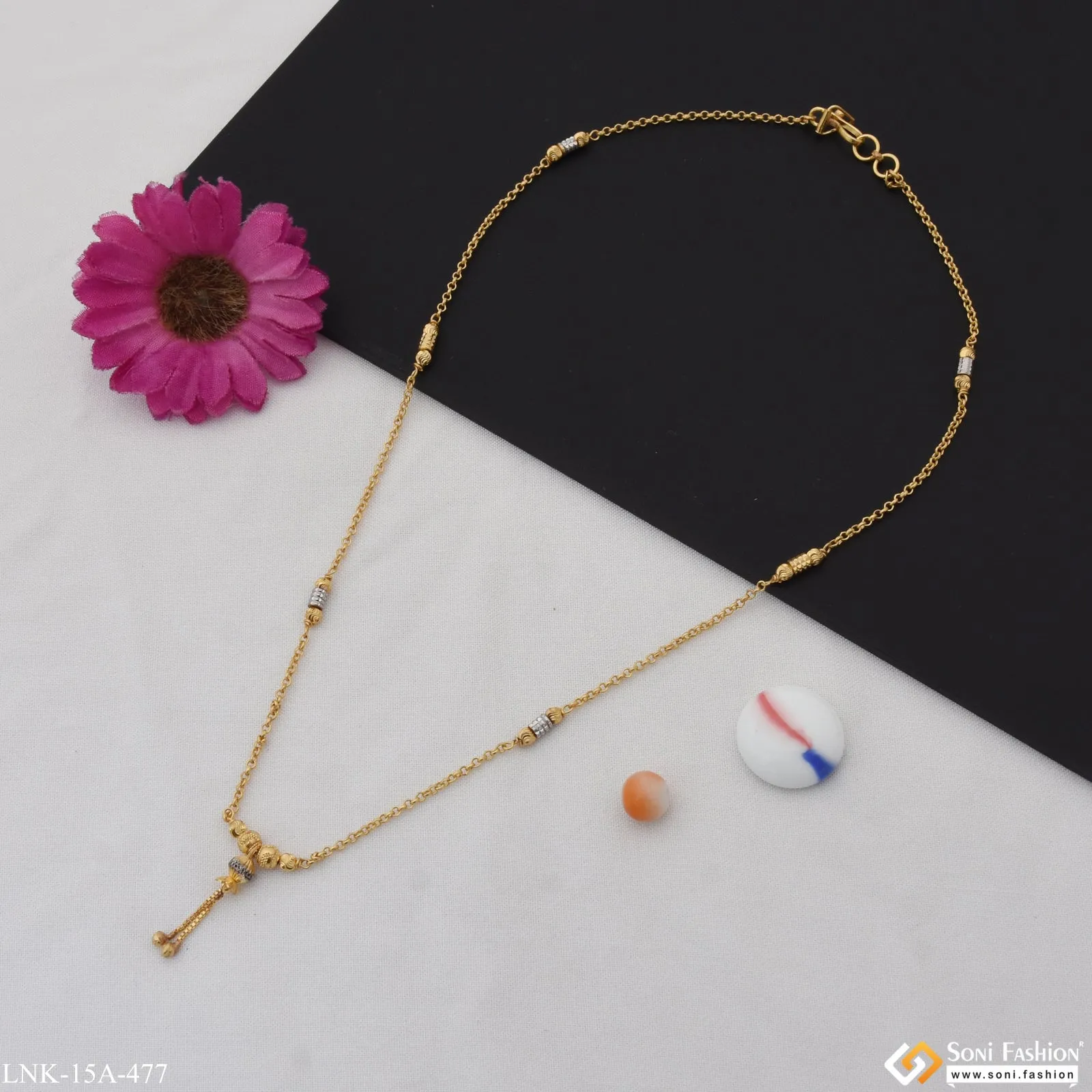 1 Gram Gold Plated Latest Design Gold Plated Necklace for Ladies - Style A477
