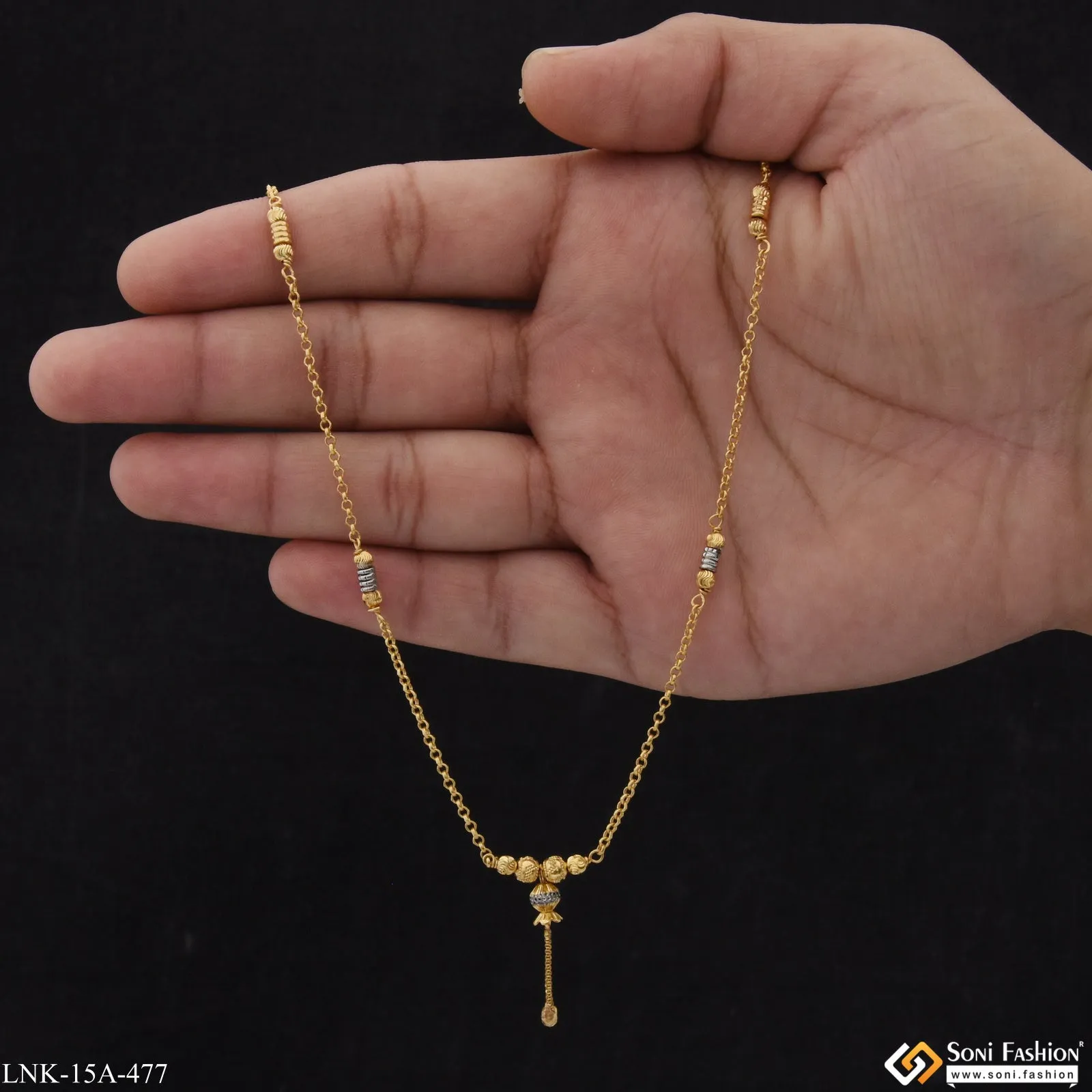 1 Gram Gold Plated Latest Design Gold Plated Necklace for Ladies - Style A477
