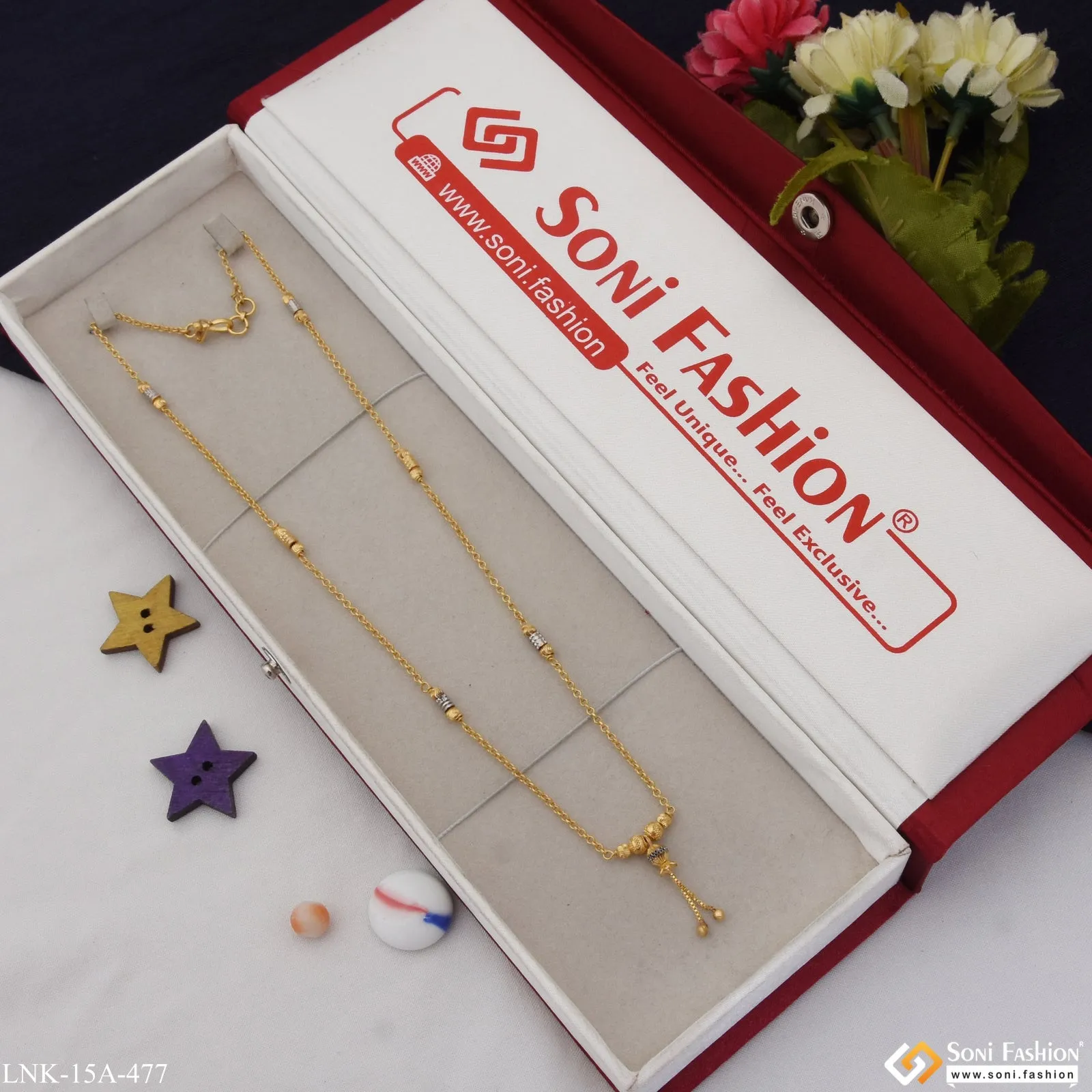 1 Gram Gold Plated Latest Design Gold Plated Necklace for Ladies - Style A477