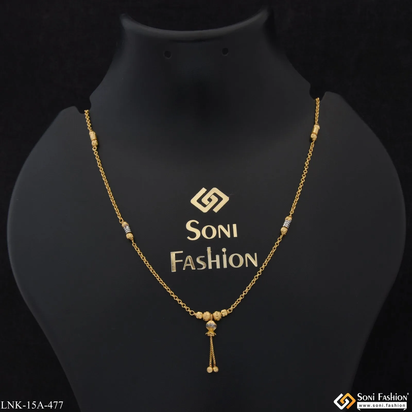 1 Gram Gold Plated Latest Design Gold Plated Necklace for Ladies - Style A477
