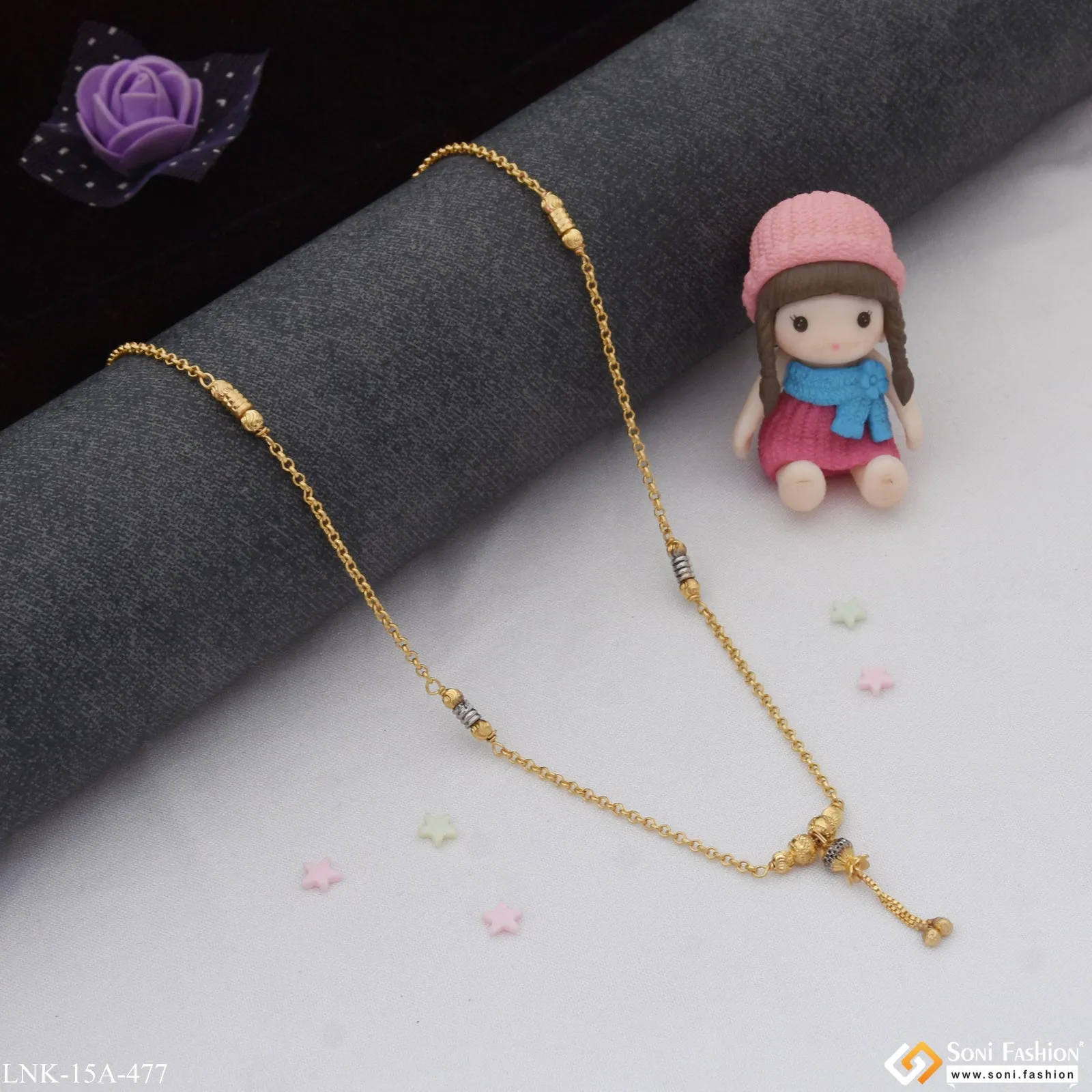 1 Gram Gold Plated Latest Design Gold Plated Necklace for Ladies - Style A477