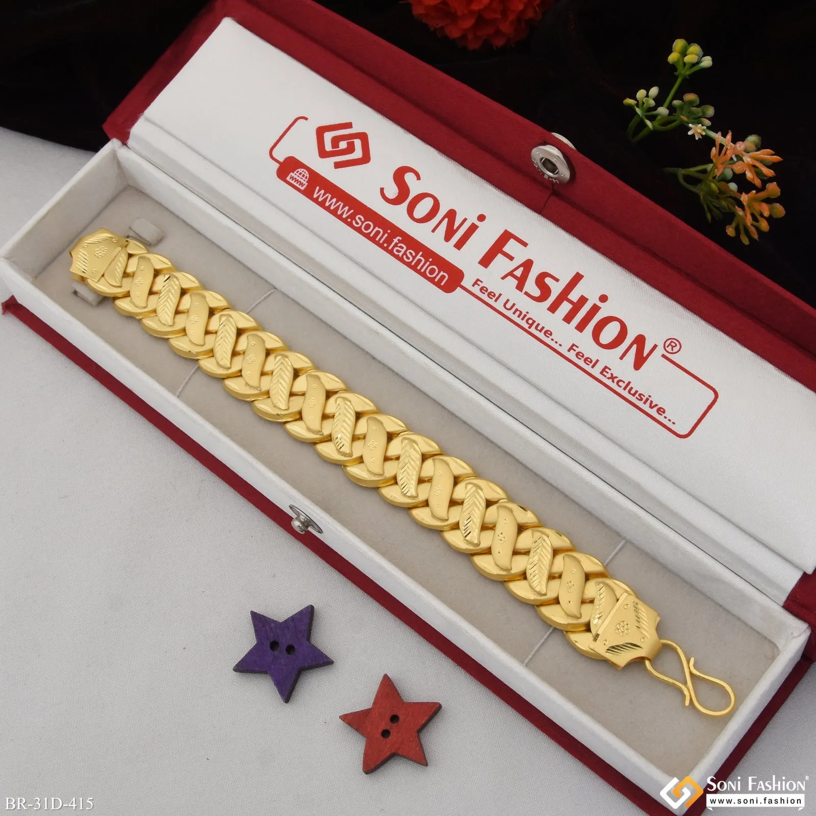 1 Gram Gold Plated Pokal Bracelet for Men - Style D415