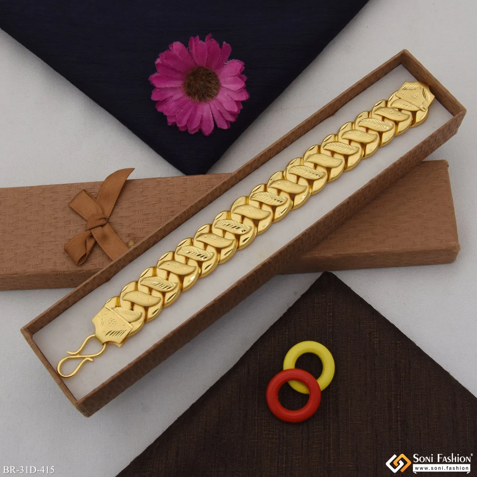 1 Gram Gold Plated Pokal Bracelet for Men - Style D415