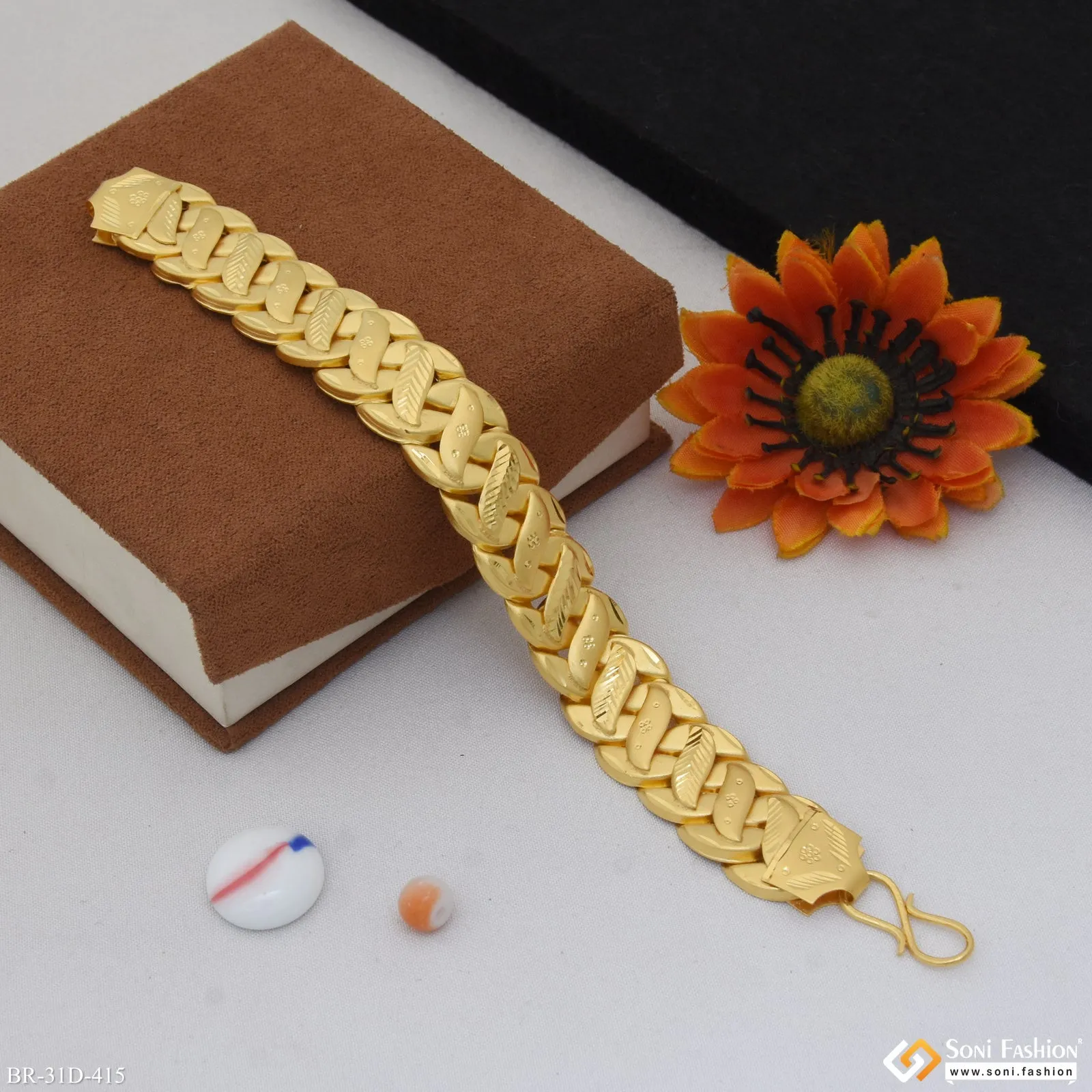 1 Gram Gold Plated Pokal Bracelet for Men - Style D415