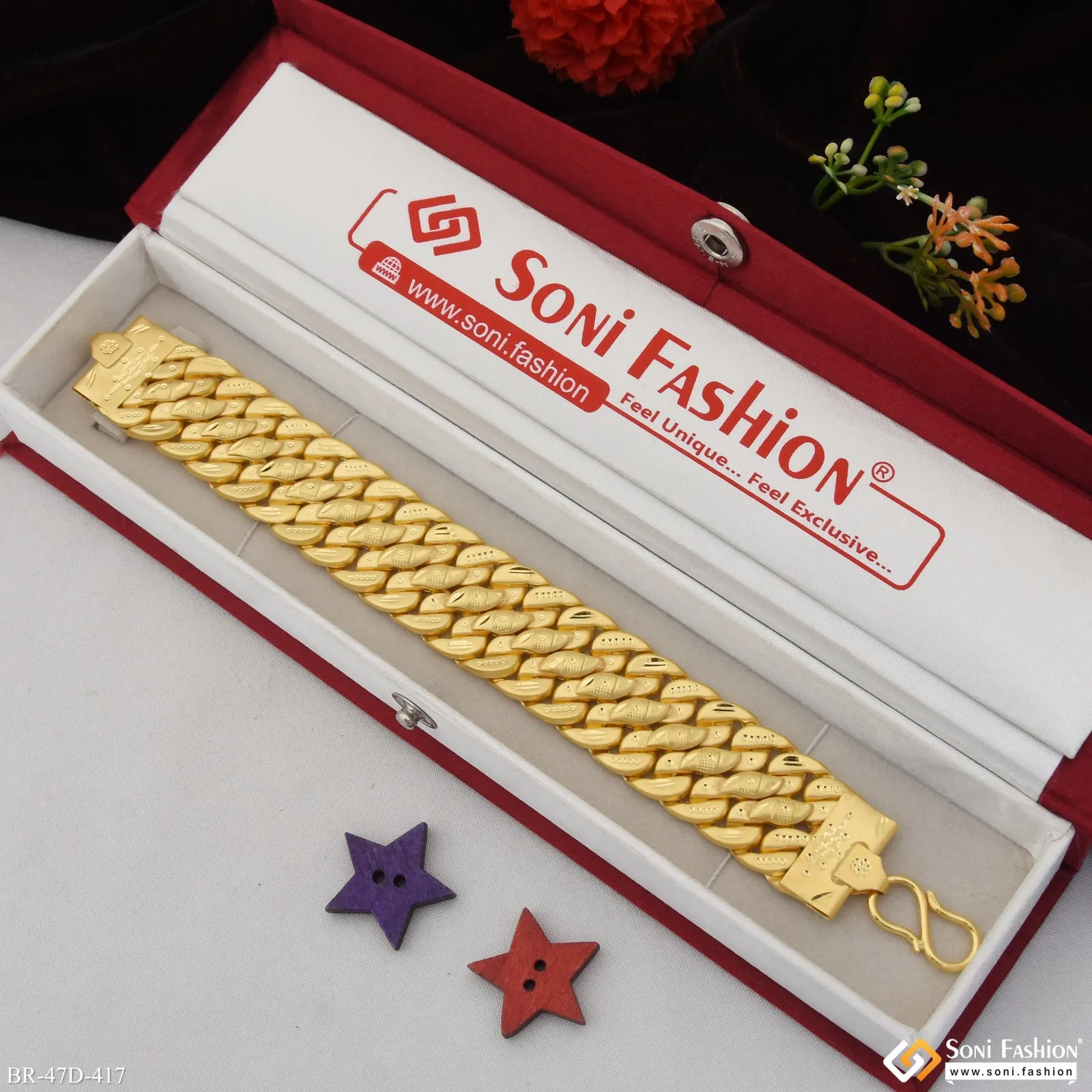 1 Gram Gold Plated Pokal Bracelet for Men - Style D417