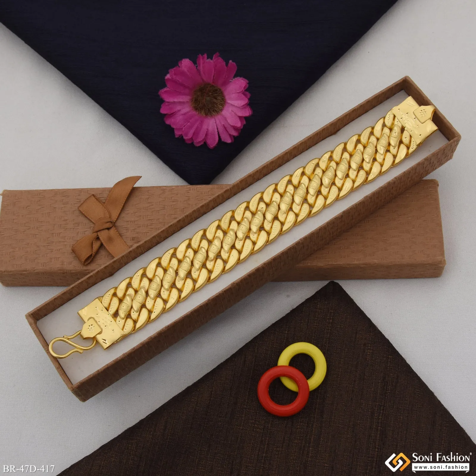 1 Gram Gold Plated Pokal Bracelet for Men - Style D417