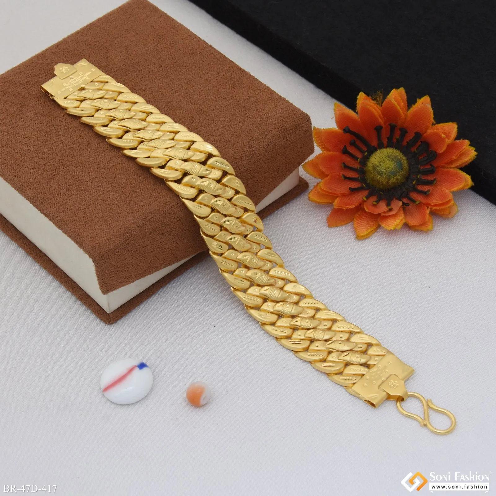 1 Gram Gold Plated Pokal Bracelet for Men - Style D417