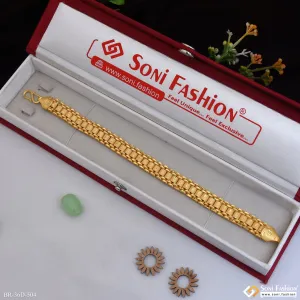 1 Gram Gold Plated Popular Design Box Bracelet for Men - Style D504
