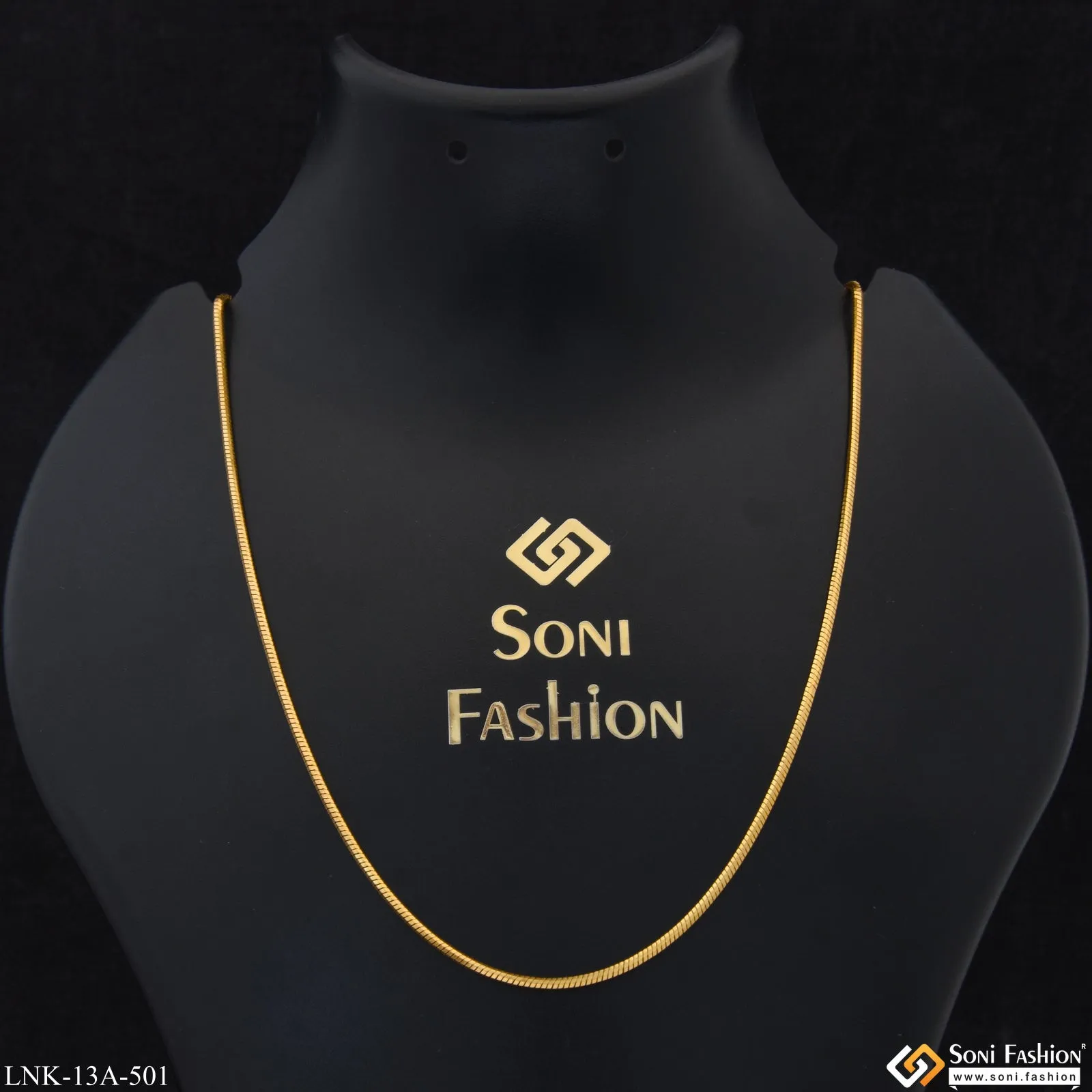 1 Gram Gold Plated Slim Design New Style Chain for Ladies - Style A501