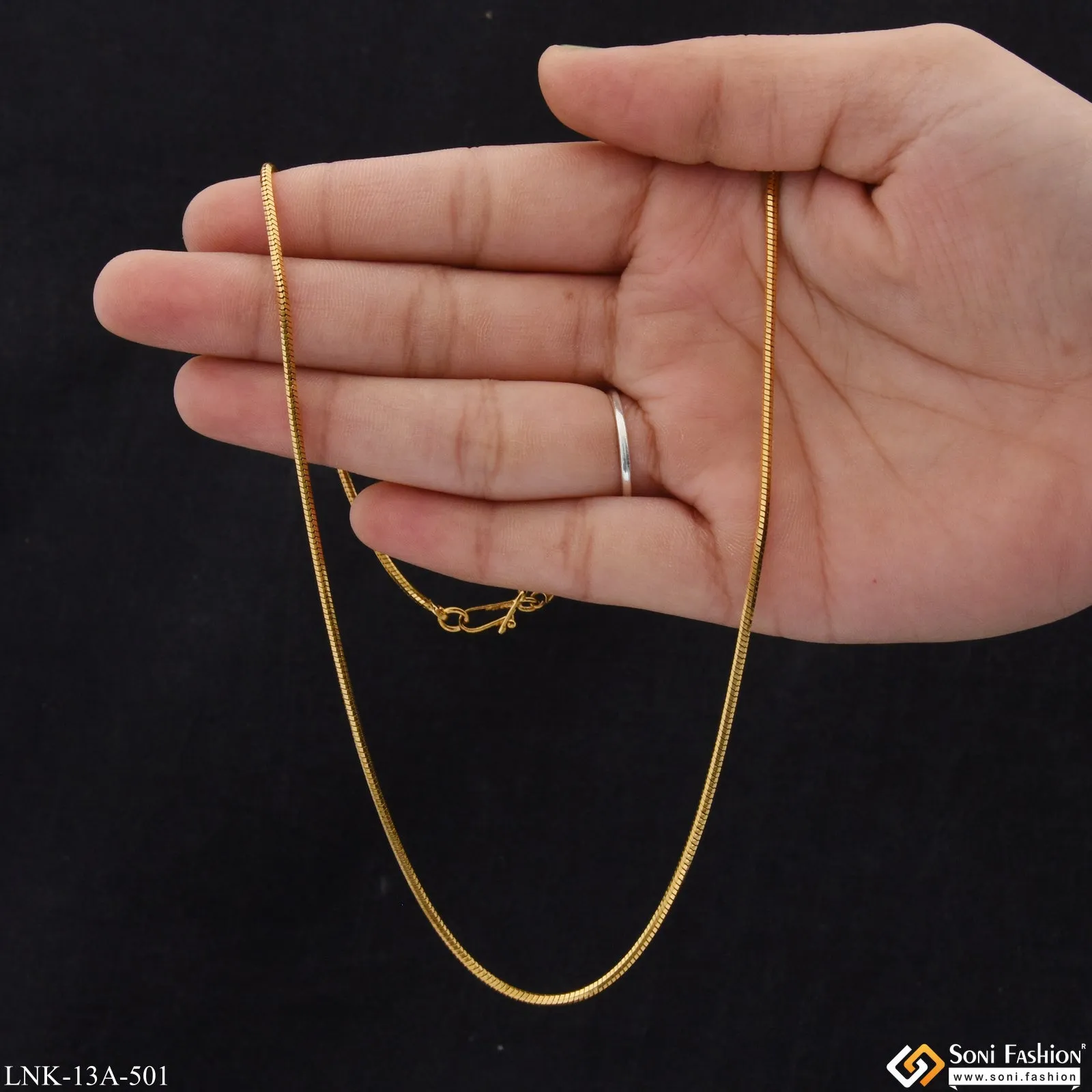 1 Gram Gold Plated Slim Design New Style Chain for Ladies - Style A501