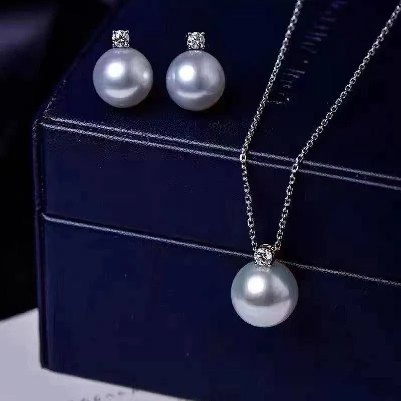 10-11mm Freshwater Pearl & Sasha Purple Necklace