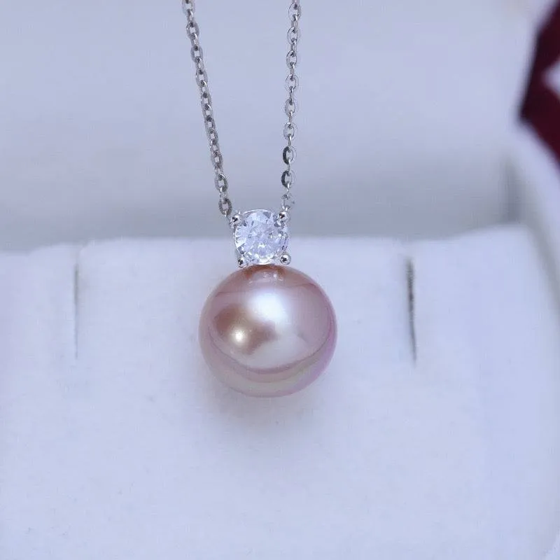 10-11mm Freshwater Pearl & Sasha Purple Necklace