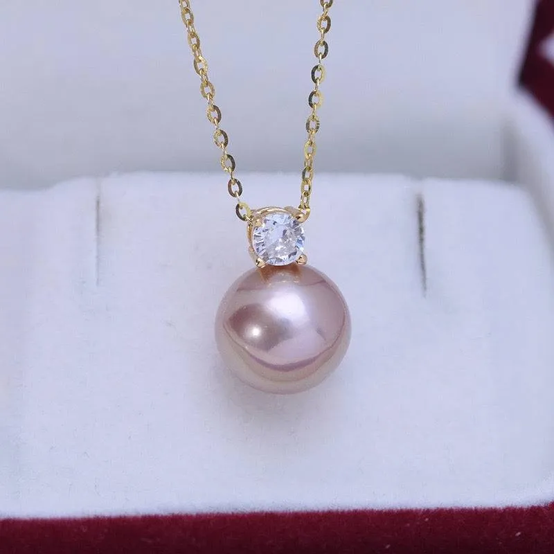 10-11mm Freshwater Pearl & Sasha Purple Necklace