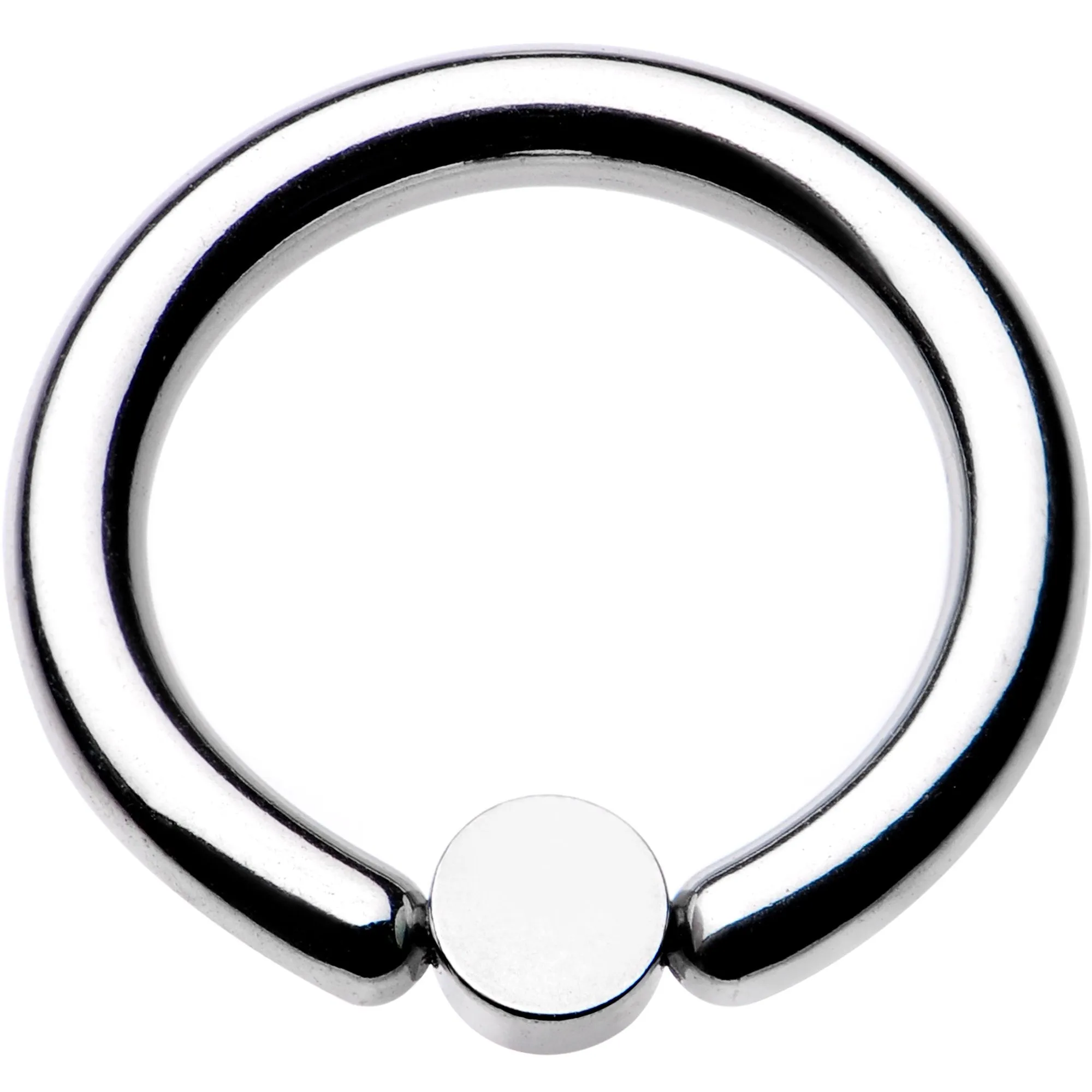 10 Gauge 1/2 White Faux Opal 4mm Disc BCR Captive Ring