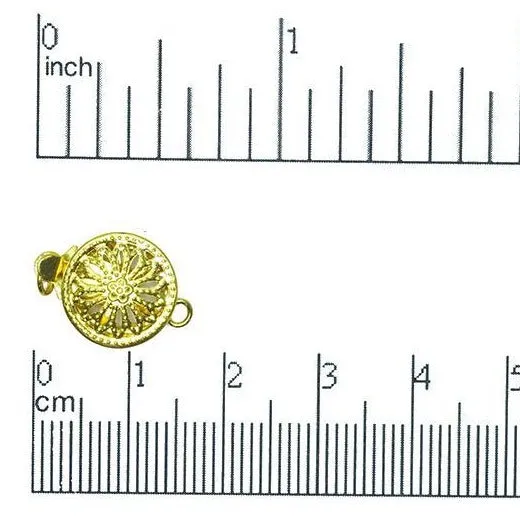10mm Filigree Round Box Clasp - Made of Brass - Sold Individually - CL/14