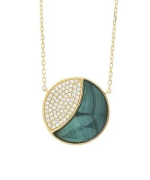 14 Karat Yellow Circle Gemstone Necklace