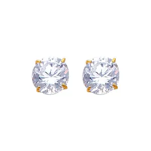 14K 7MM CZ BIRTH STONE STUD EARRINGS