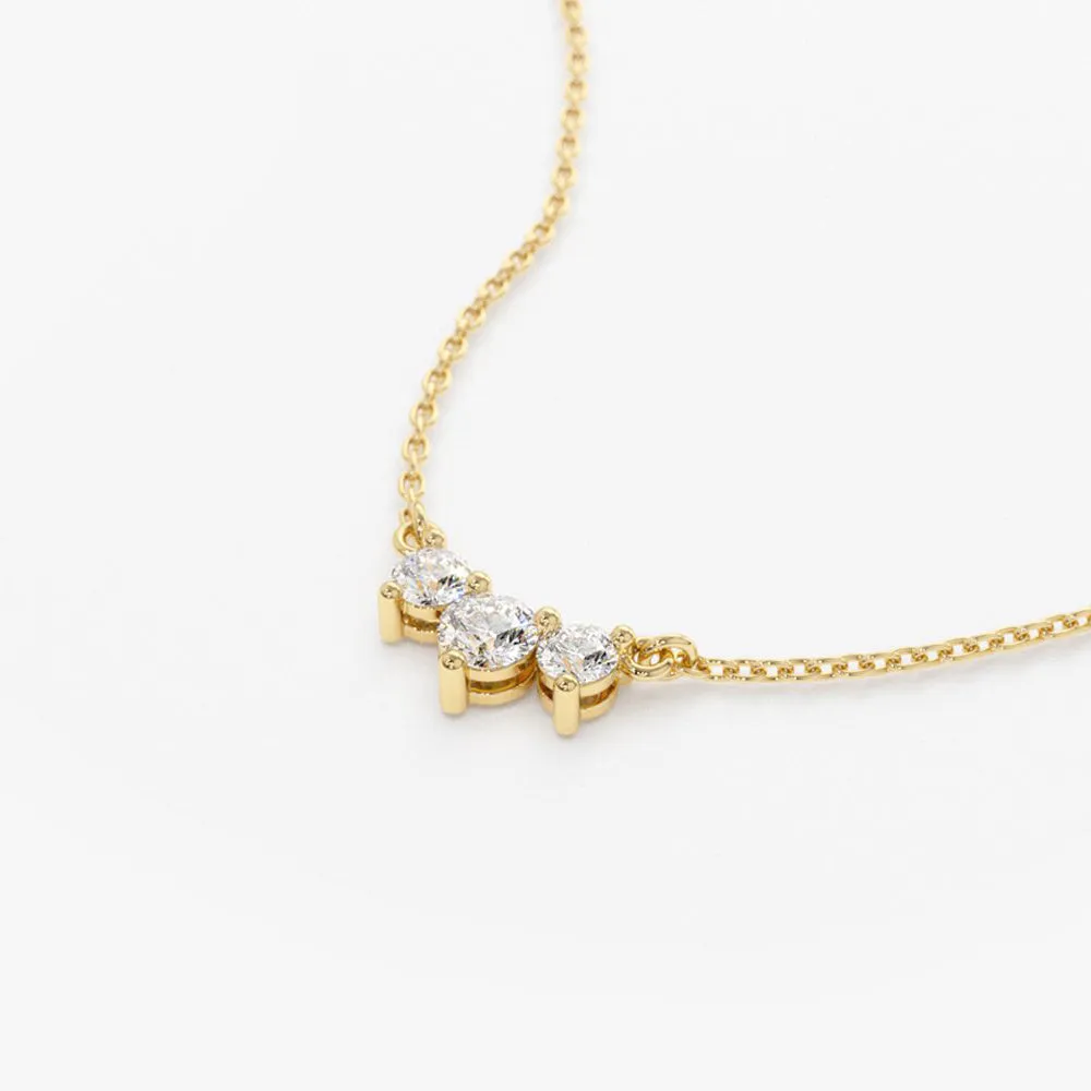14K Gold Classic Trio Diamond Necklace