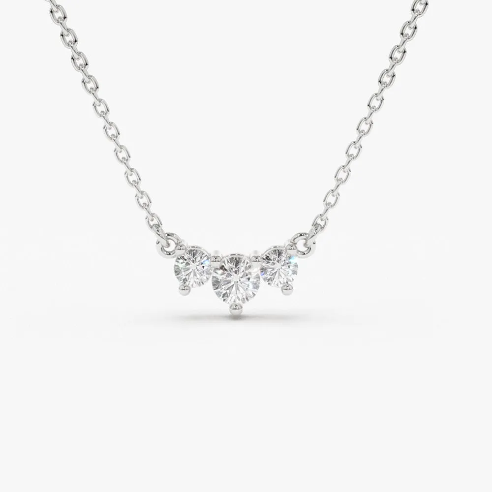 14K Gold Classic Trio Diamond Necklace