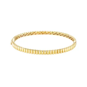 14k Ribbed Hinge Bangle Bracelet