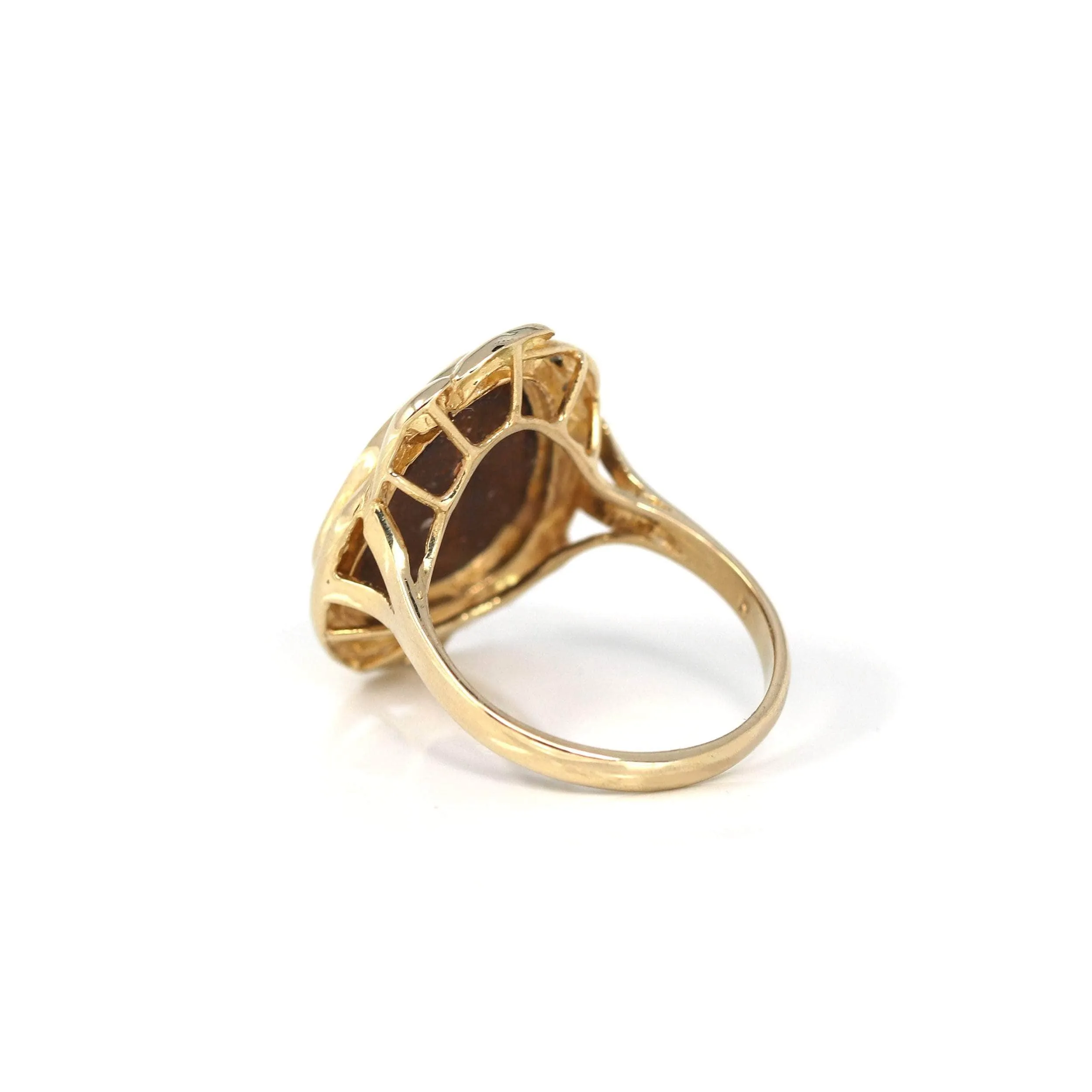 14k Yellow Gold Natural Australian Blue Opal Ring