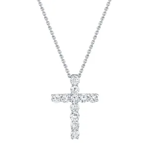 14KT GOLD 0.32 CTW DIAMOND CROSS NECKLACE