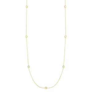 18K Gold Diamonds by the Inch 7 Station Necklace