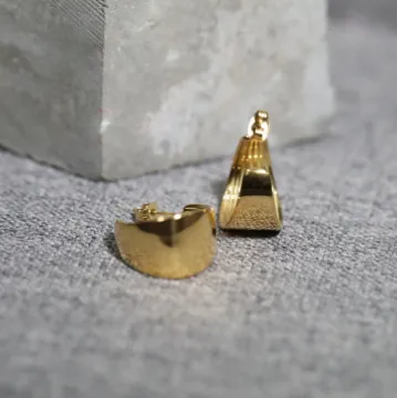 18K Gold-Filled Wide Huggie Hoops