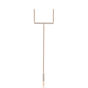 18k Gold Line Dangling Diamond Necklace