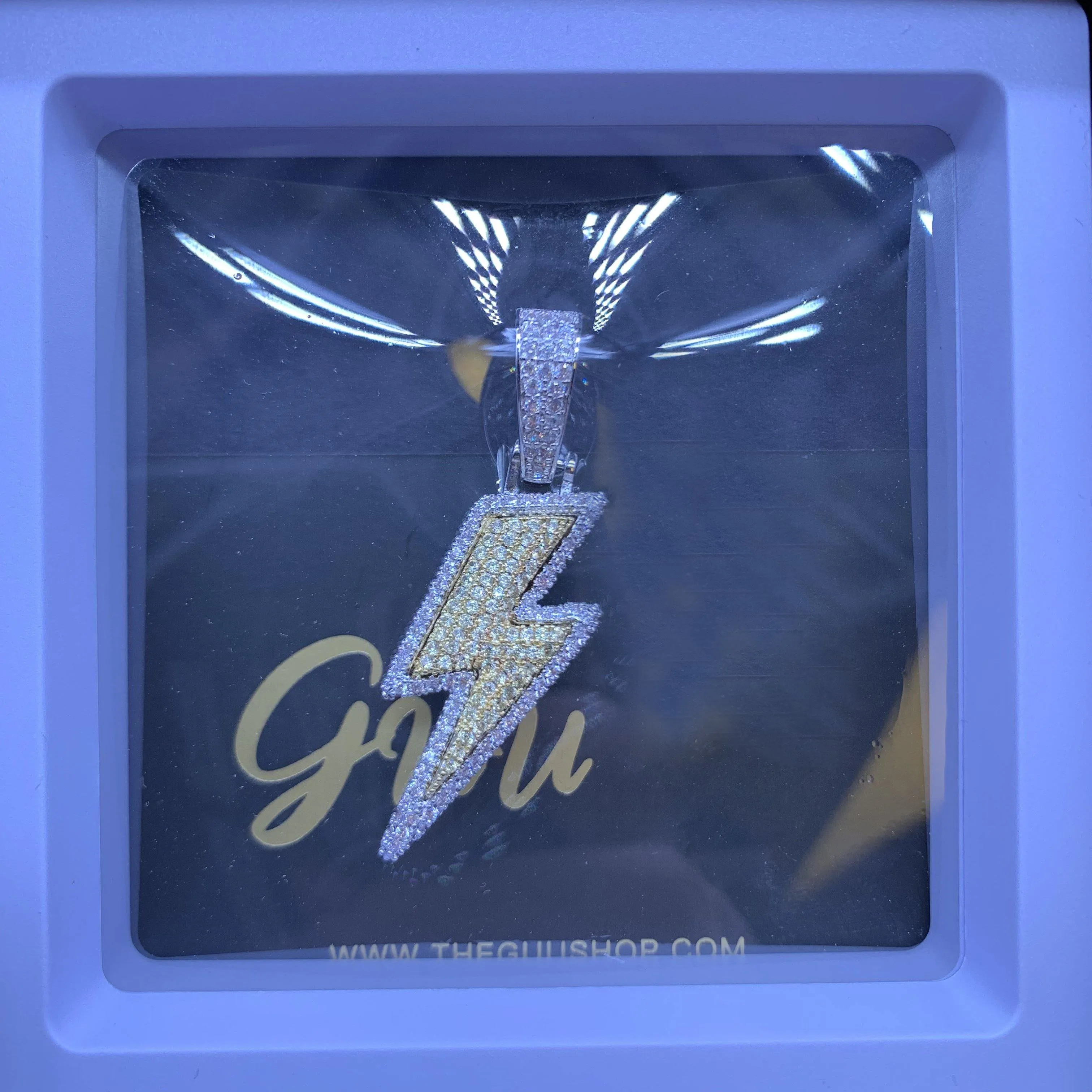 18K Gold-Plated CZ Iced Lightning Necklace