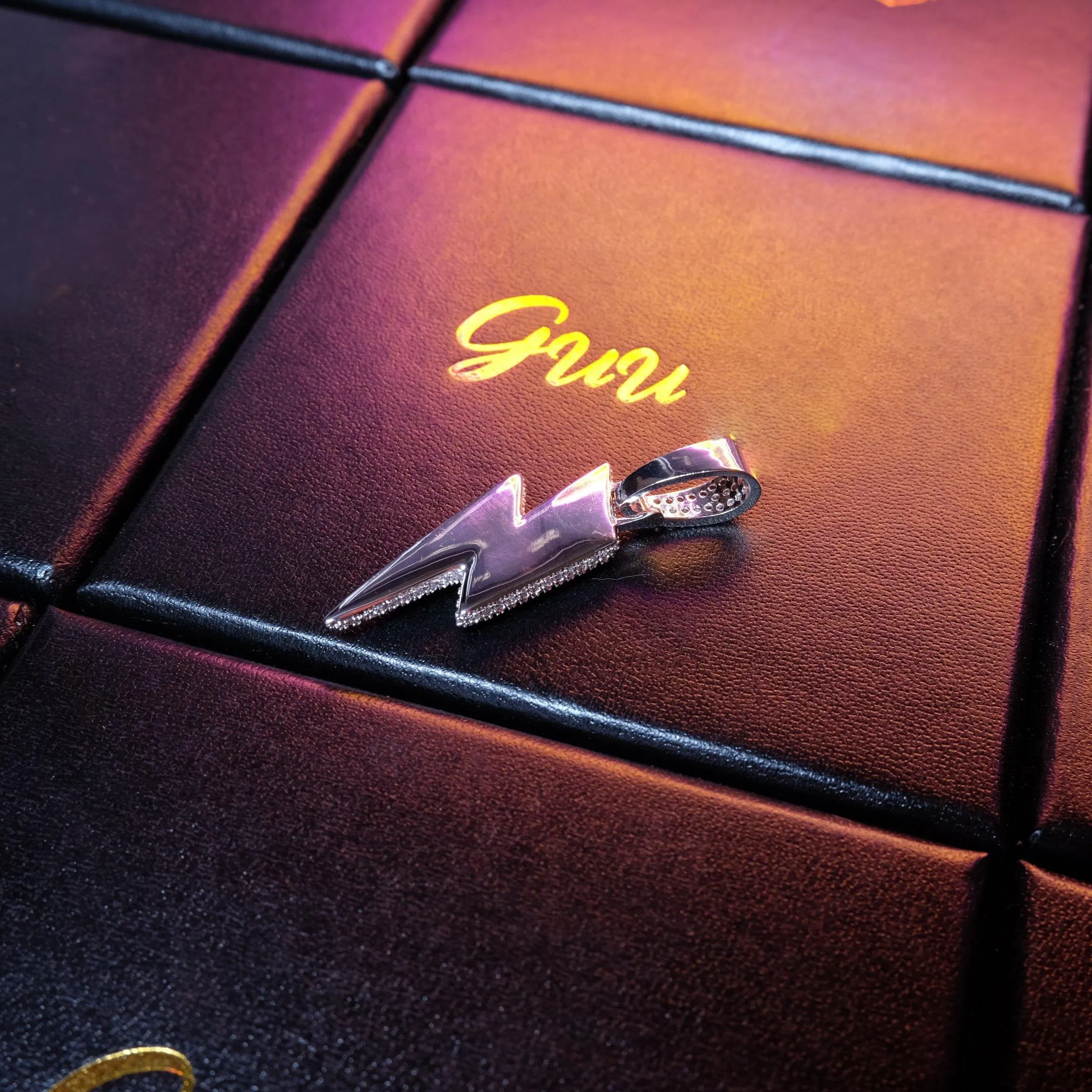 18K Gold-Plated CZ Iced Lightning Necklace