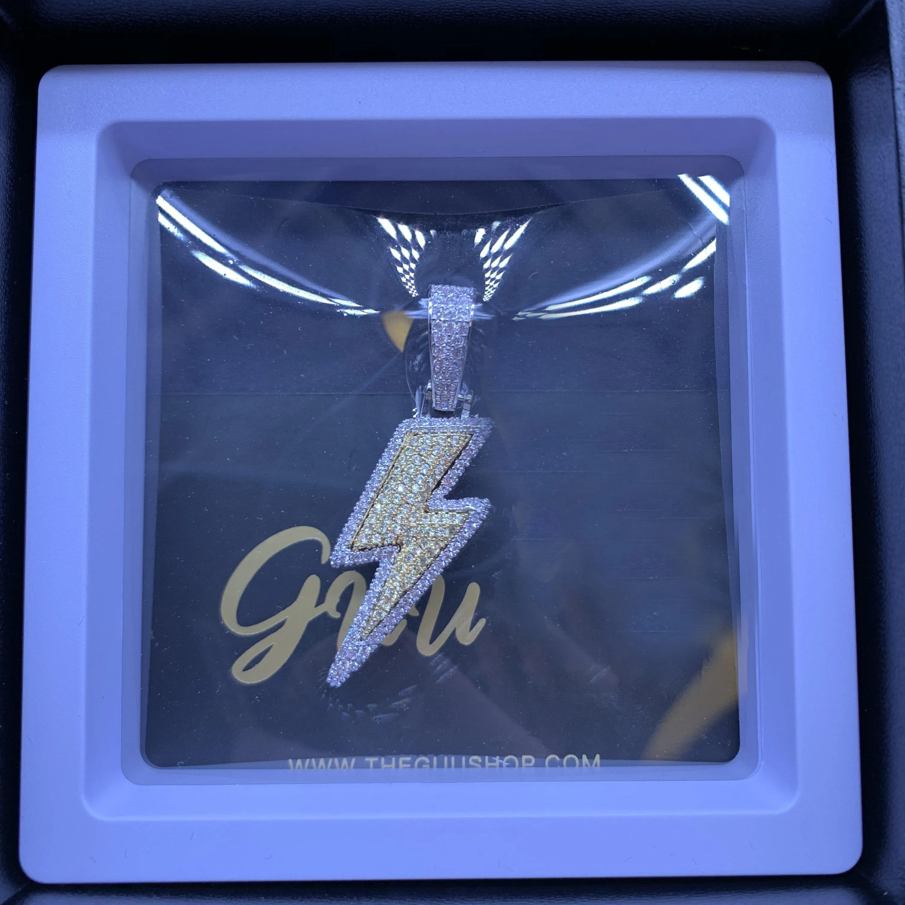 18K Gold-Plated CZ Iced Lightning Necklace