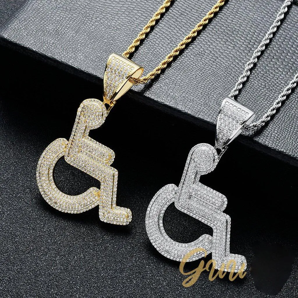 18K Gold-Plated Disabled Sign Necklace