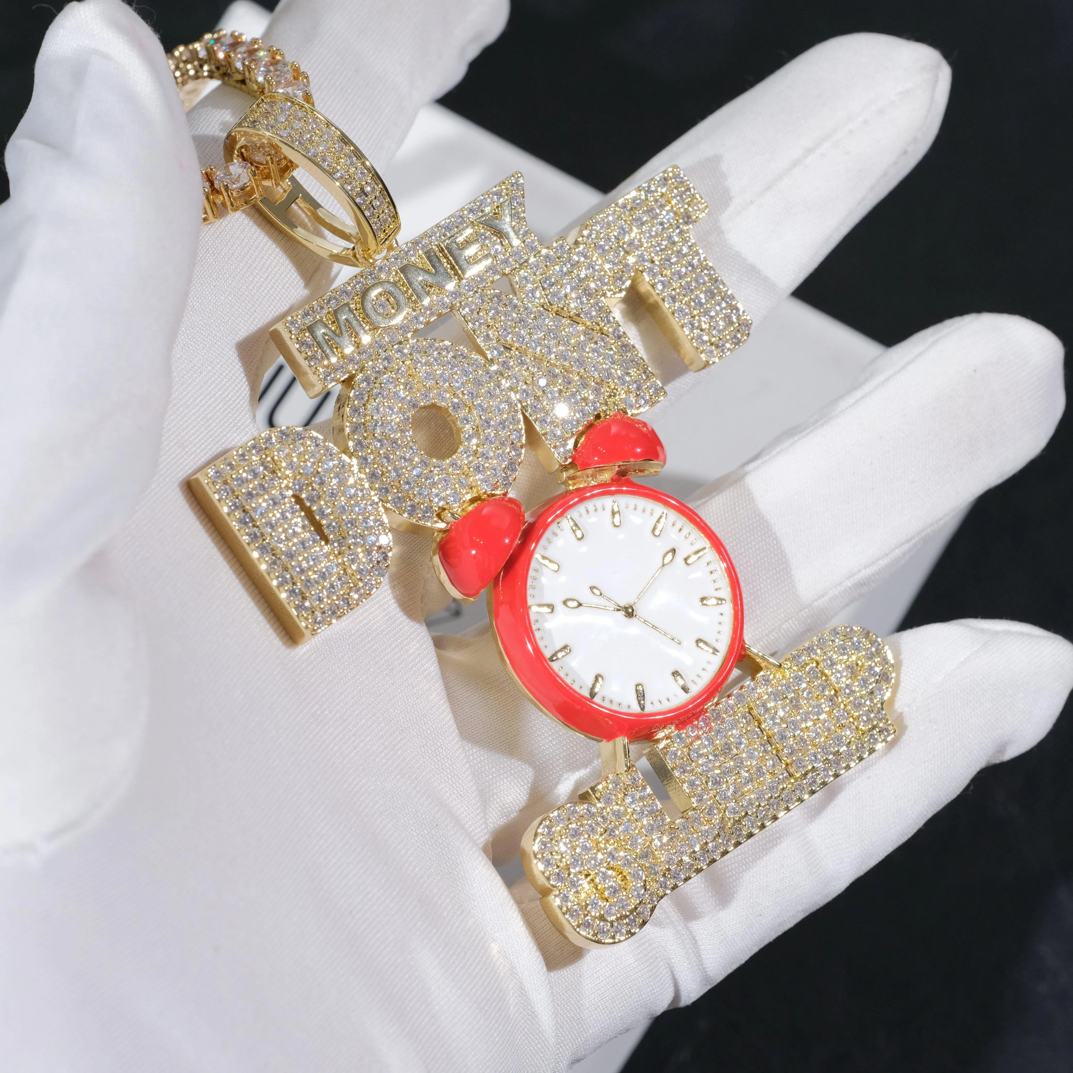 18K Gold-Plated Money Dont Sleep Iced Necklace