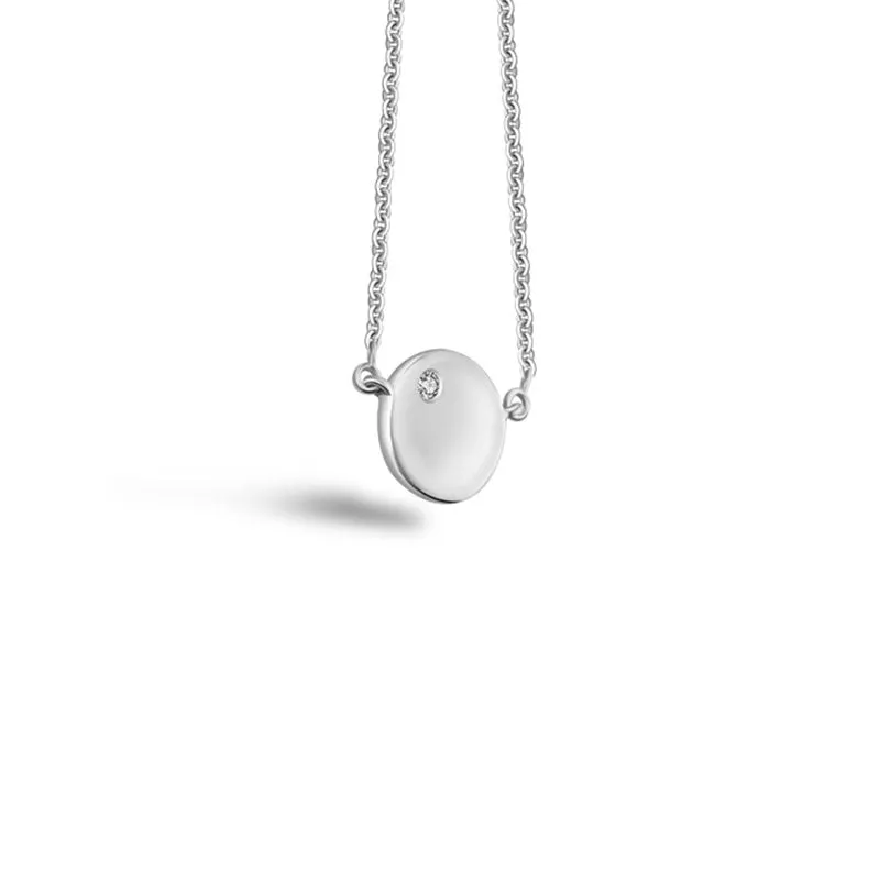 18k Gold Round Pendant Diamond Necklace