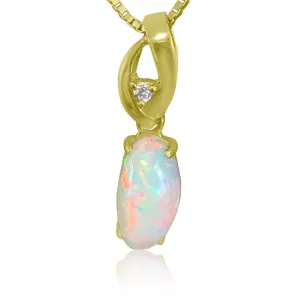 18kt White Opal and Diamond pendant
