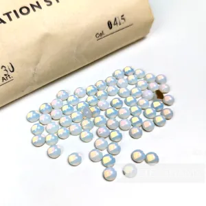 6mm Round Vintage 1960s Czech Glass Imitation Opal Flat Back Stones
