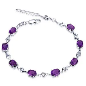.925 Silver Bracelet - Amethyst Crystal