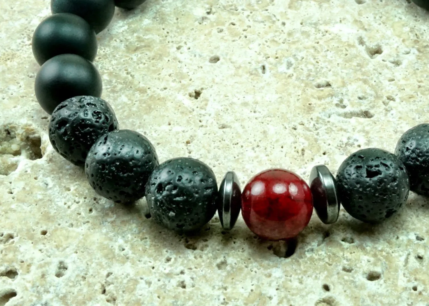 Aaron 10mm Matte Onyx Beaded Bracelet