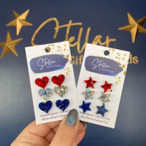 Acrylic Americana Earring Sets