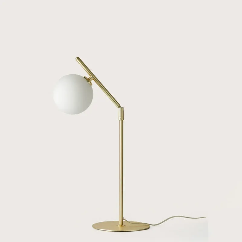 Adjustable Opal Orb Table Lamp